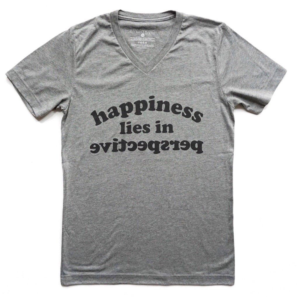 Happiness Lies in Perspective Adult T-shirt by EVERYKIND