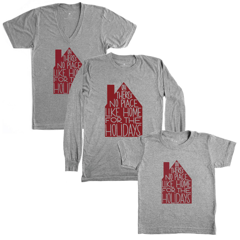 OH THERES NO PLACE LIKE HOME FOR THE HOLIDAYS ADULT GRAPHIC T-SHIRT BY EVERYKIND